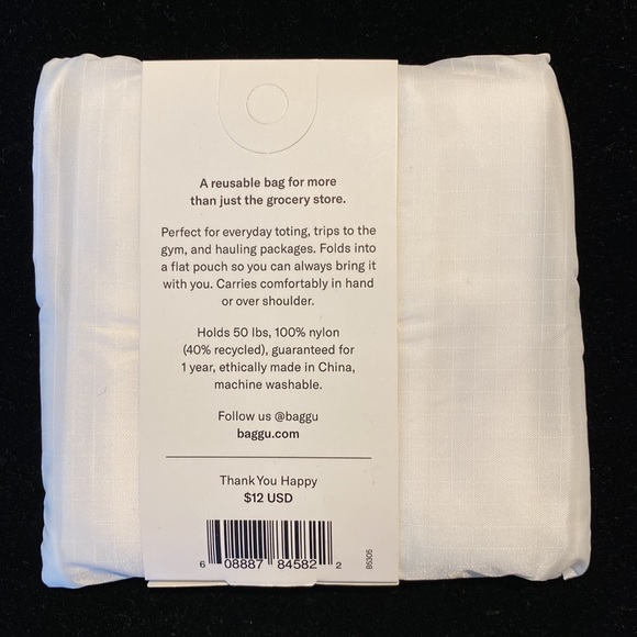 NWT BAGGU THANK YOU HAPPY Standard Size Reusable Bag bvr - Picture 2 of 5